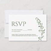 Eukalyptus Wedding Chic Reservierte Sitze Sage Gre RSVP Karte (Vorderseite)