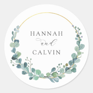 Eukalyptus Wedding Classic Round Sticker