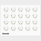 Eukalyptus Wedding Classic Round Sticker (Blatt)