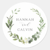 Eukalyptus Wedding Classic Round Sticker (Vorderseite)