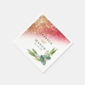 Eukalyptus Wedding Cocktail funkelnd Glitzer Serviette (Ecke)