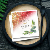 Eukalyptus Wedding Cocktail funkelnd Glitzer Serviette