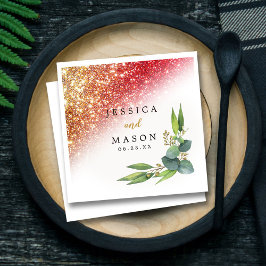 Eukalyptus Wedding Cocktail funkelnd Glitzer Serviette