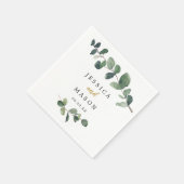 Eukalyptus Wedding Cocktail Napkin Serviette (Ecke)