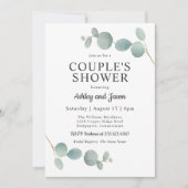 Eukalyptus Wedding Couple Dusche Einladung (Vorderseite)