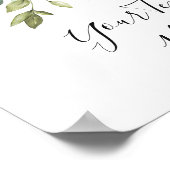 Eukalyptus Wedding Custom Sign Poster (Ecke)
