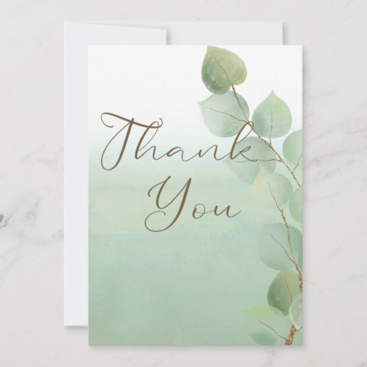 Eukalyptus Wedding Dankeskarte (Vorderseite)