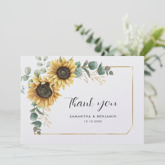 Eukalyptus Wedding Dankeskarte (Stehend Vorderseite)