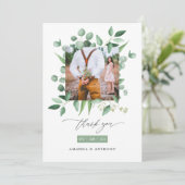 Eukalyptus Wedding Dankeskarte (Stehend Vorderseite)