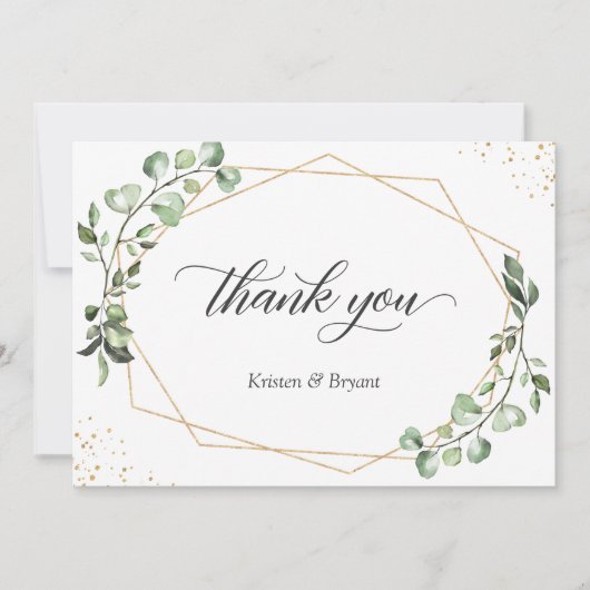 Eukalyptus Wedding Dankeskarte (Vorderseite)