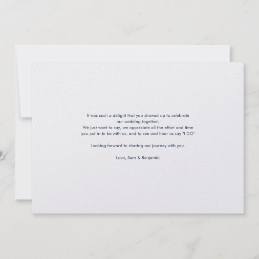 Eukalyptus Wedding Day Fotos Vielen Dank Dankeskarte (Rückseite)