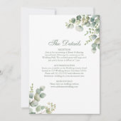 Eukalyptus Wedding Details Card Einladung (Vorderseite)