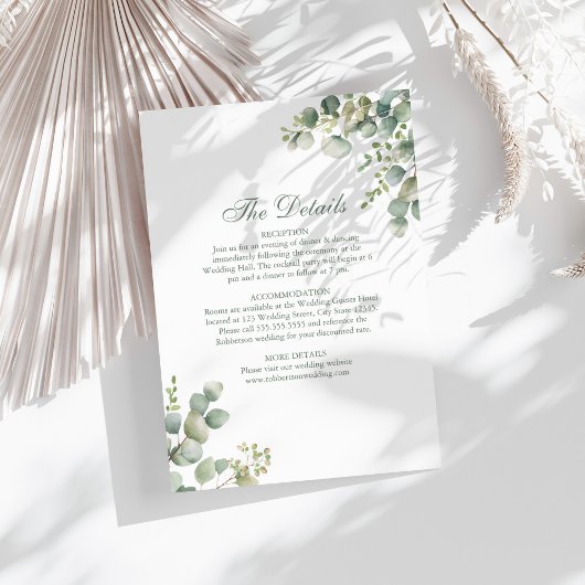Eukalyptus Wedding Details Card Einladung