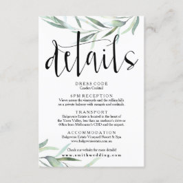 Eukalyptus Wedding Details Card Rustikal Begleitkarte