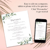 Eukalyptus Wedding Details Eintrittskarte