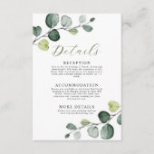 Eukalyptus Wedding Details Eintrittskarte Begleitkarte (Vorderseite)
