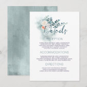 Eukalyptus Wedding Details Gast Begleitkarte (Vorne/Hinten)