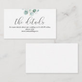 Eukalyptus Wedding Details Website Einschließungsk Begleitkarte (Vorne/Hinten)
