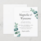 Eukalyptus Wedding Einladung (Vorne/Hinten)