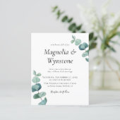 Eukalyptus Wedding Einladung (Stehend Vorderseite)