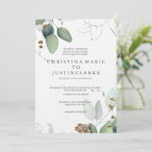 Eukalyptus Wedding Einladung (Stehend Vorderseite)