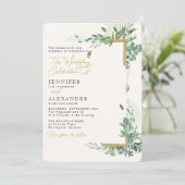 Eukalyptus Wedding Einladung (Stehend Vorderseite)