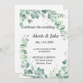 Eukalyptus Wedding Einladung (Vorne/Hinten)