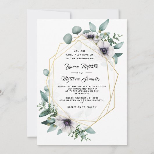 Eukalyptus Wedding Einladung (Vorderseite)