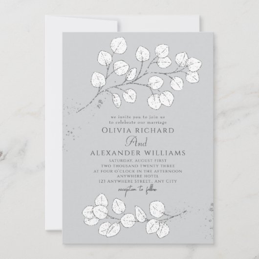 Eukalyptus Wedding Einladung (Vorderseite)