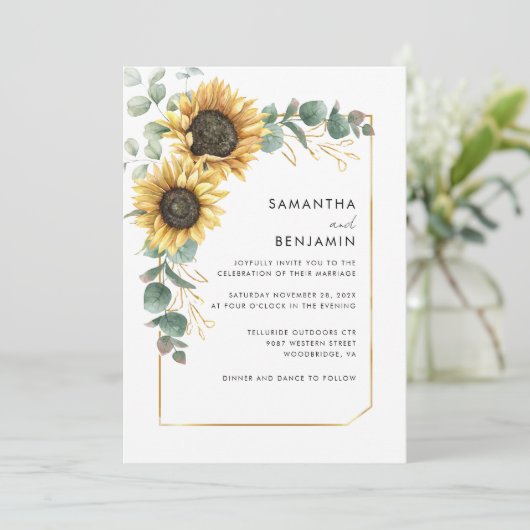 Eukalyptus Wedding Einladung (Stehend Vorderseite)