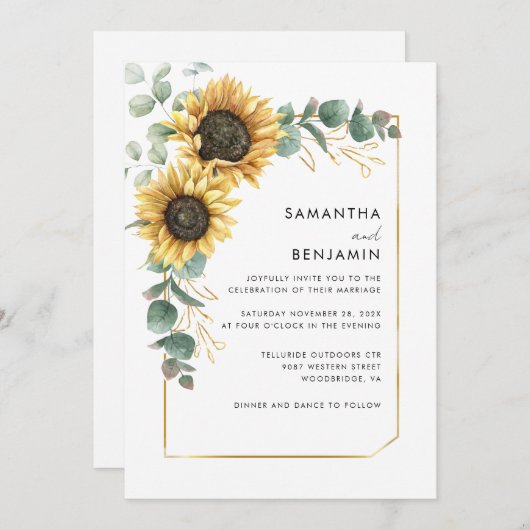 Eukalyptus Wedding Einladung (Vorne/Hinten)