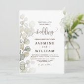 Eukalyptus Wedding Einladung (Stehend Vorderseite)