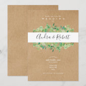 Eukalyptus Wedding Einladung (Vorne/Hinten)