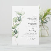 Eukalyptus Wedding Einladung (Stehend Vorderseite)