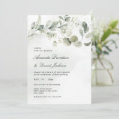 Eukalyptus Wedding Einladung (Stehend Vorderseite)