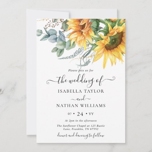 Eukalyptus Wedding Einladung (Vorderseite)