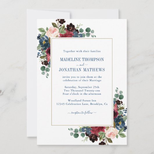 Eukalyptus Wedding Einladung (Vorderseite)