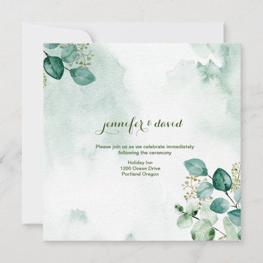 Eukalyptus Wedding Einladung (Rückseite)