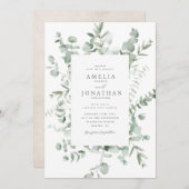 Eukalyptus Wedding Einladung (Vorne/Hinten)