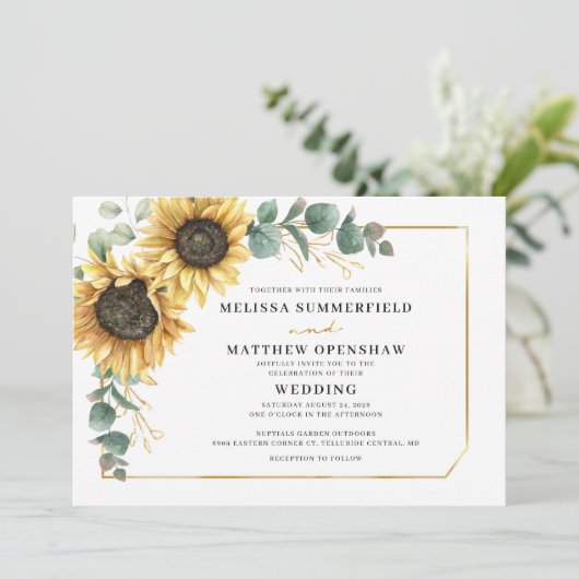 Eukalyptus Wedding Einladung (Stehend Vorderseite)