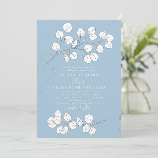 Eukalyptus Wedding Einladung (Stehend Vorderseite)