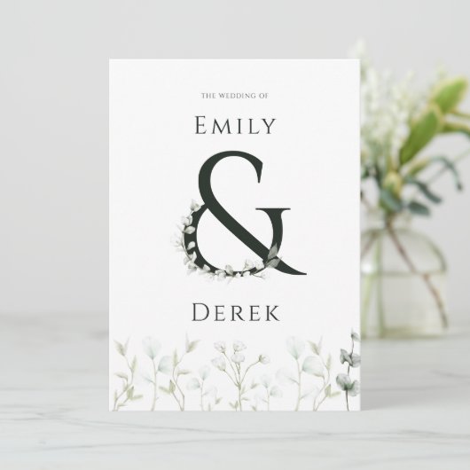 Eukalyptus Wedding Einladung (Stehend Vorderseite)