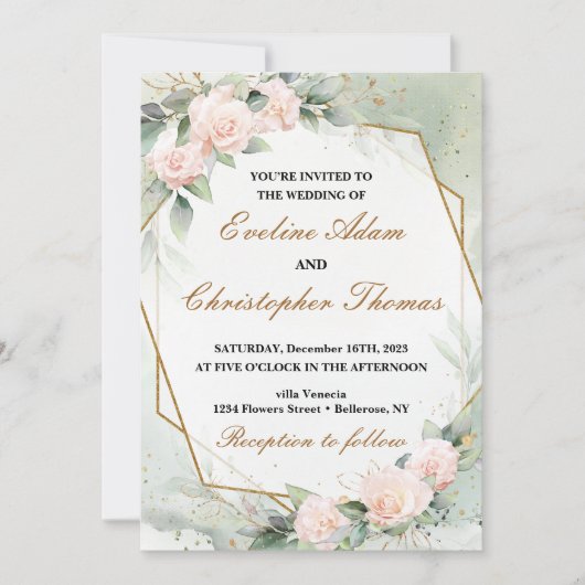 Eukalyptus Wedding Einladung (Vorderseite)