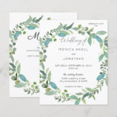 Eukalyptus Wedding Einladung (Vorne/Hinten)