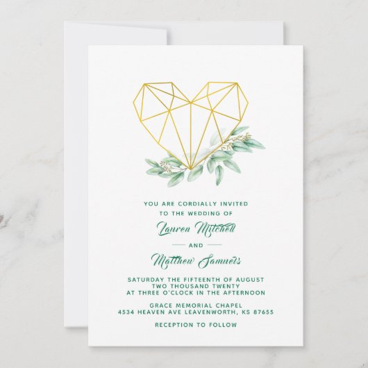 Eukalyptus Wedding Einladung (Vorderseite)