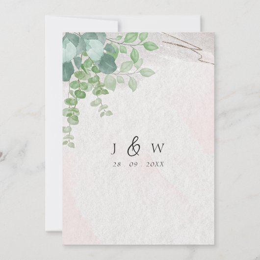 Eukalyptus Wedding Einladung (Rückseite)