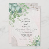 Eukalyptus Wedding Einladung (Vorne/Hinten)
