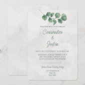 Eukalyptus Wedding Einladung (Vorne/Hinten)