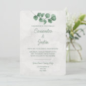 Eukalyptus Wedding Einladung (Stehend Vorderseite)