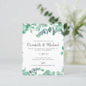 Eukalyptus Wedding Einladung Budget Grüne Leaf (Stehend Vorderseite)